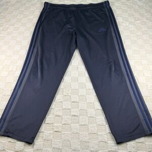 Adidas Mens Dark‎ Gray Track Pants Joggers Athletic Stripes Logo Size L